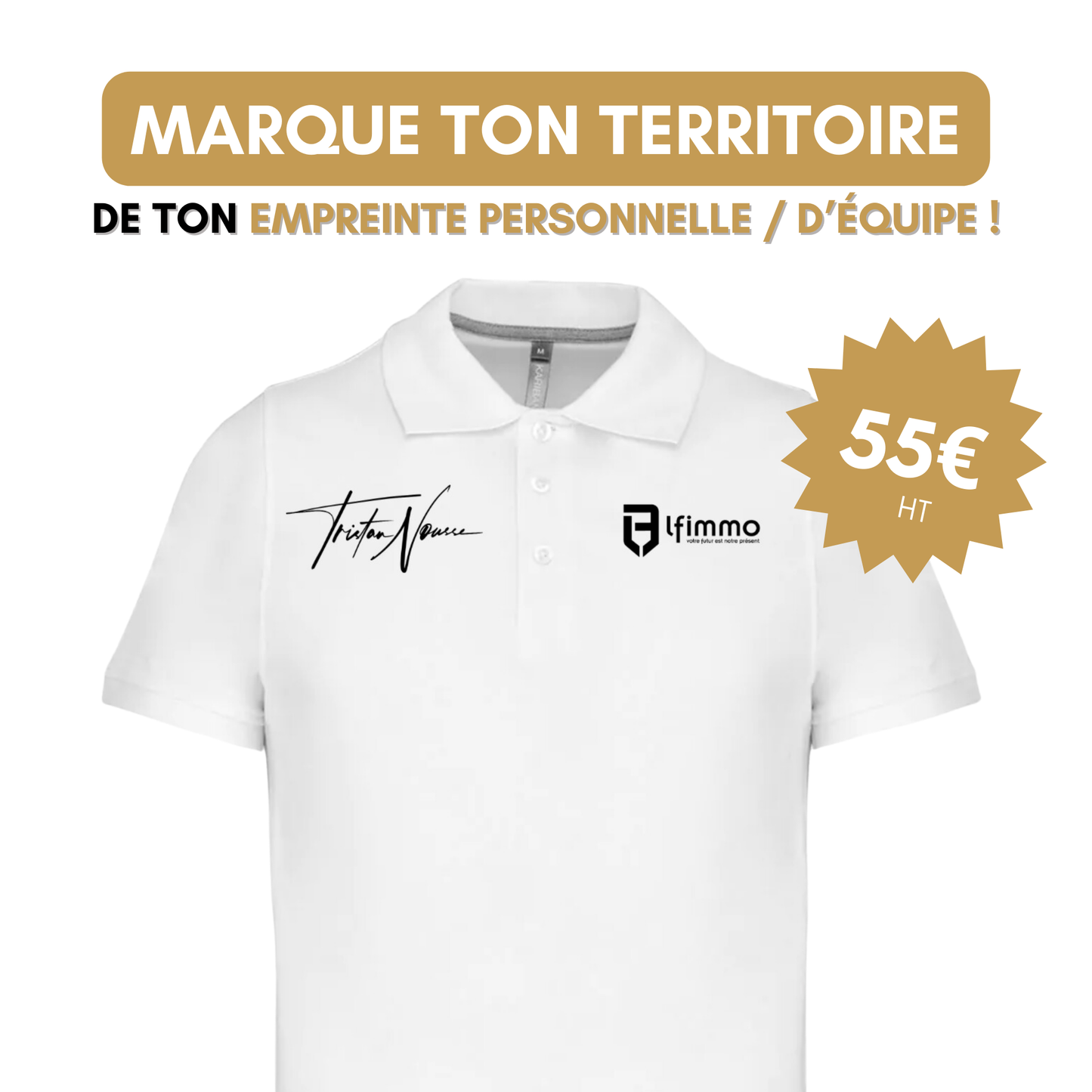 Le Polo manches courtes LF immo personnalisable !