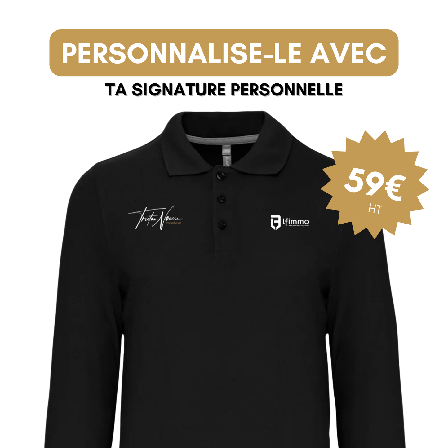 Le Polo manches longues LF immo personnalisable !